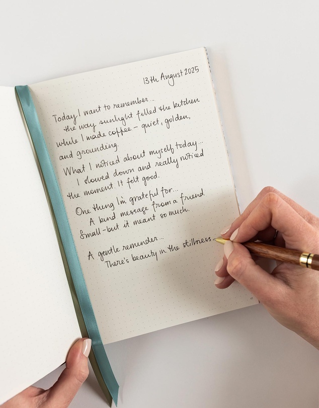 Bespoke Letterpress - Linen Bound Bullet Journal - Ivory Garden