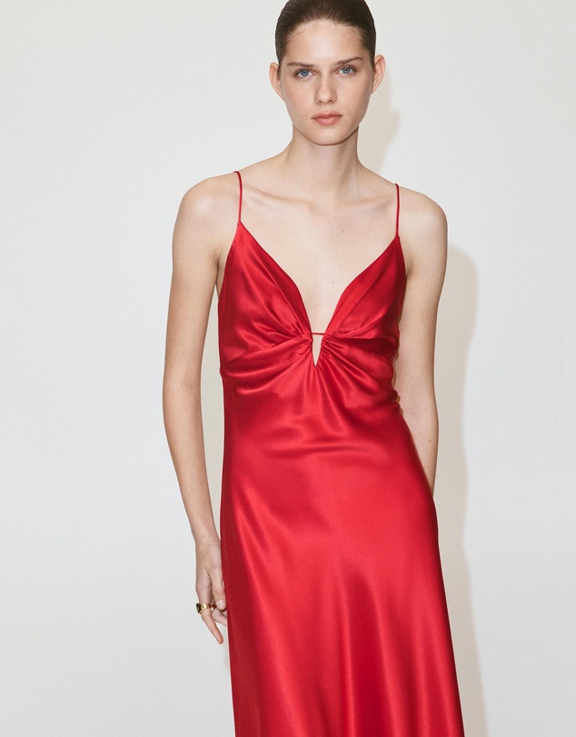 M.N.G - Silk V-Neck Dress
