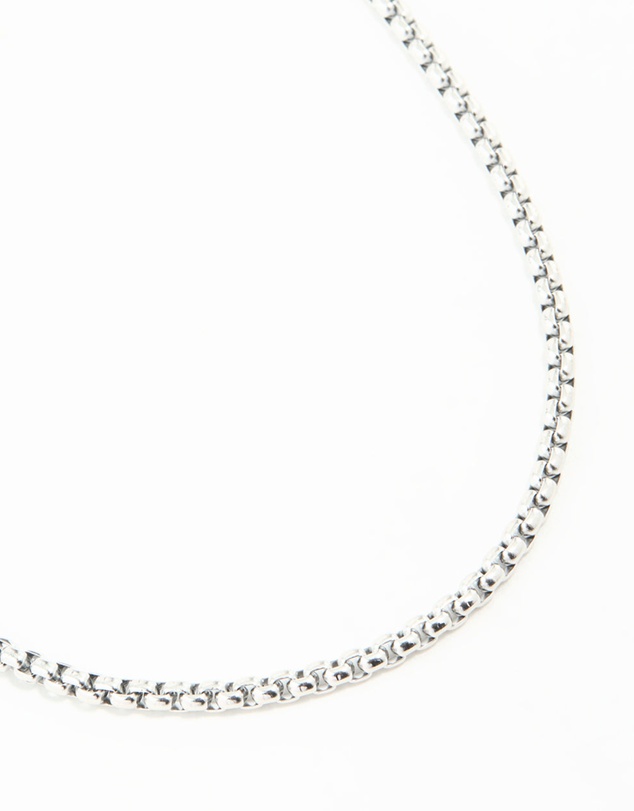 Lovisa - Waterproof Stainless Steel Round Box Chain Short Necklace