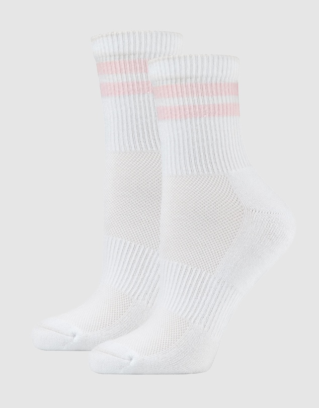 Pussyfoot - 6 Pack Unisex Striped Sport Quarter Crew Socks Bamboo Blend & Arch Support