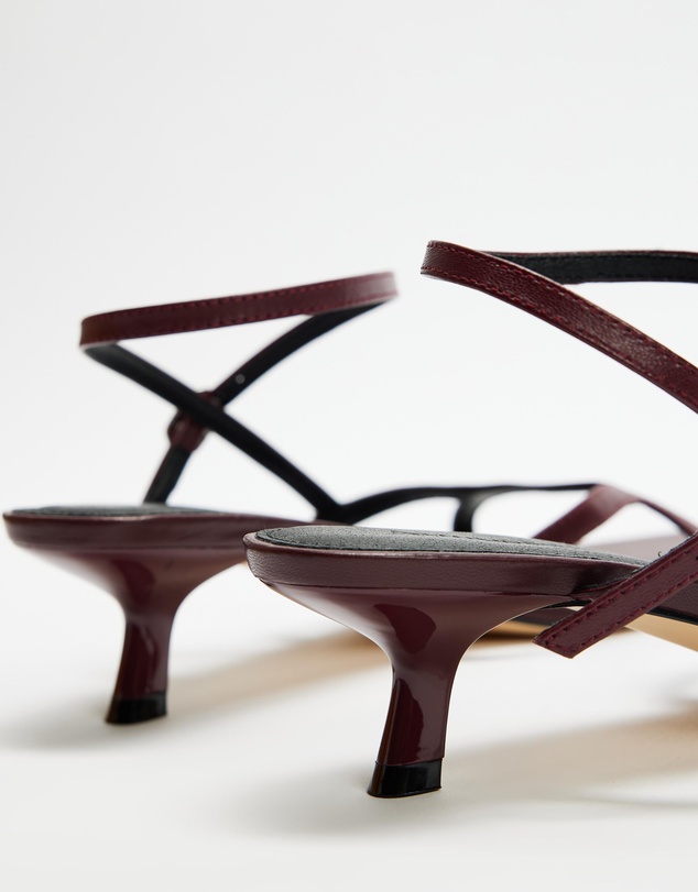 Atmos&Here - Aria Kitten Heel Strappy Leather Sandals