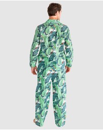 Sant And Abel - Men's Martinique® Green Banana Leaf Long PJ Set