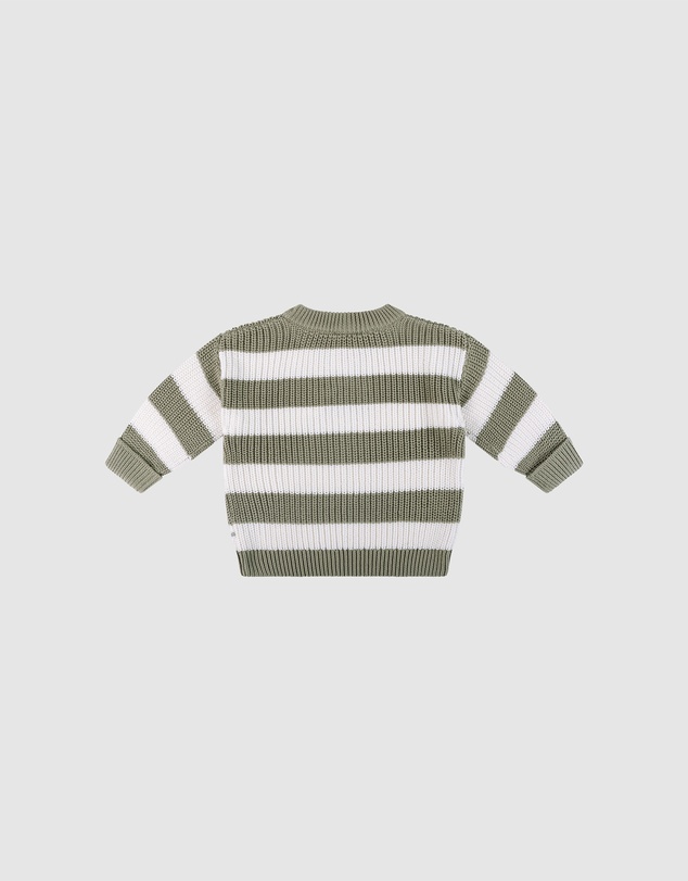 Kynd Baby - Knit Stripe Jumper in Olive Stripe