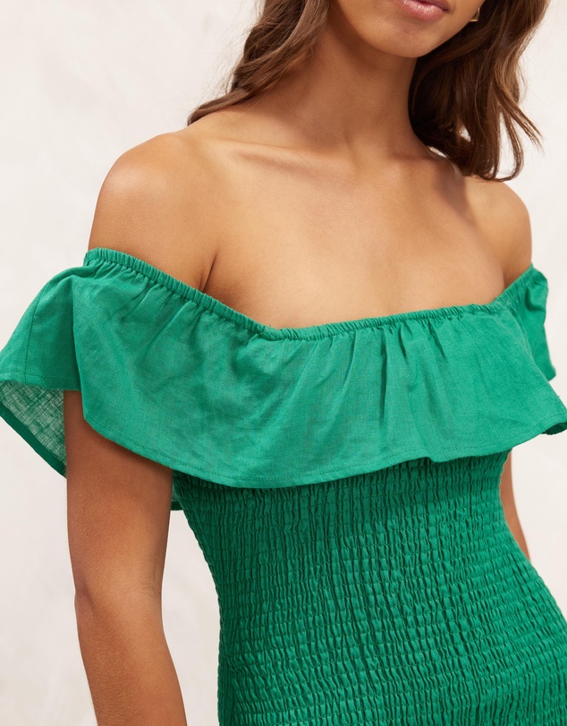 AERE - Frill Shirred Mini Dress