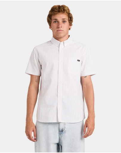 RVCA - Mens RVCA Pinstripe Short Sleeve Shirt