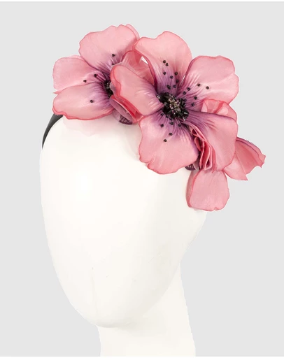 Max Alexander - Large Pink Flower Headband Fascinator