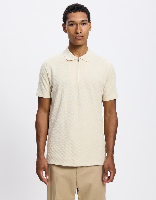 Paul Smith - Jacquard Cotton Zip Polo Shirt