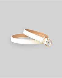 KAJA Clothing - Needle Buckle Belt - White