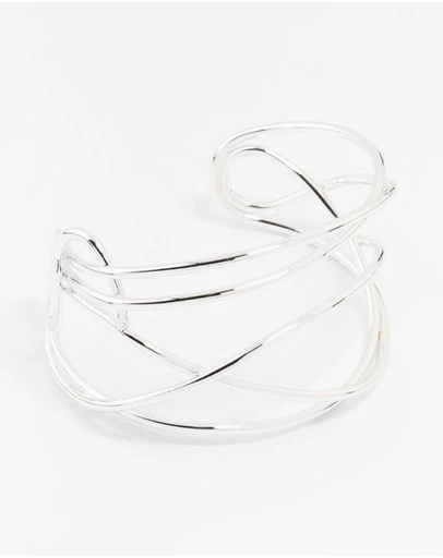 Lovisa - Silver Plated Organic Wire Cuff Bracelet