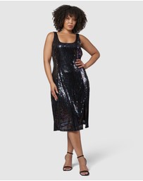 Pink Dusk by Curve Project - Desired Midi Sequin Dress
