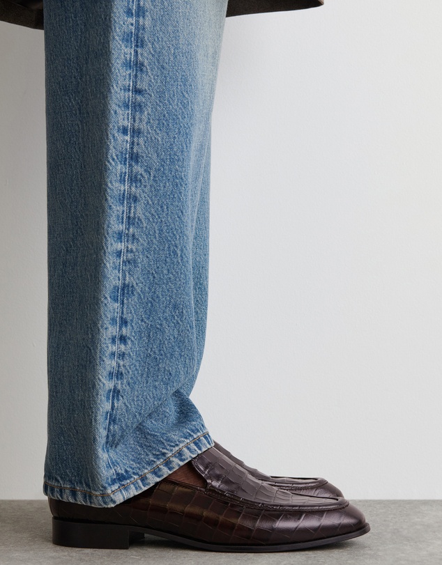 COS - Croc-Effect Leather Loafers