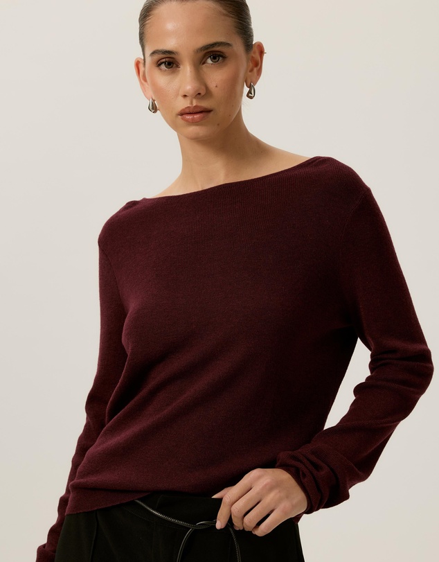 Tussah - Violet Fine Knit Boat Neck Top