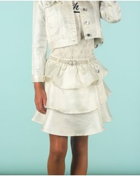 Le Chic - TWAIN Glitter Skirt with Pearl Belt - Kids-Teens
