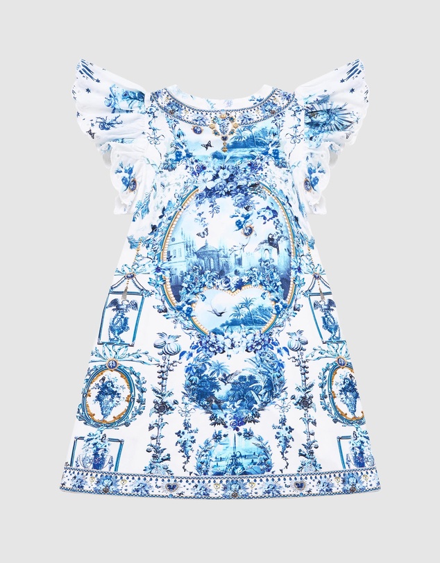 Camilla - Embroidered Sleeve Tee Dress - Kids