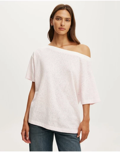 Cotton On - Boxy Off Shoulder Short Sleeve Tee