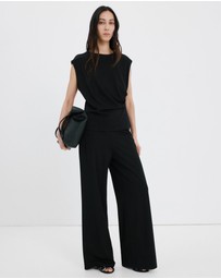M.N.G - Straight-Fit Trousers With Elastic Waist