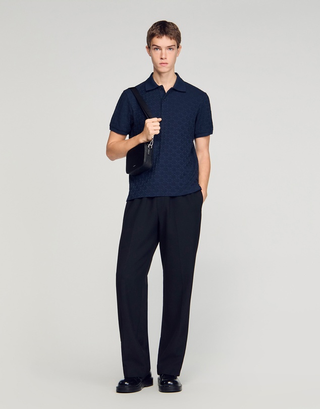 Sandro - Jersey Cross Polo Shirt
