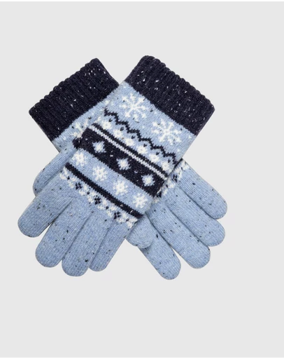 DENTS - Fair Isle Jacquard Knitted Gloves