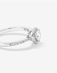 Michael Hill - Pave Heart Cubic Zirconia Halo Ring in Sterling Silver