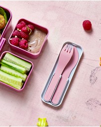 Monbento - Monbento Mb Pocket Plastic Cutlery Set - Colour Pink Blush