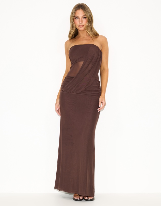 Dazie - Sumi Mesh Strapless Maxi Dress