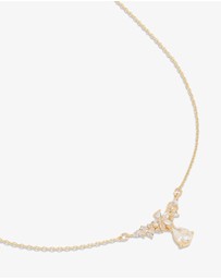 Lovisa - Gold Plated Cubic Zirconia Floral Teardrop Necklace