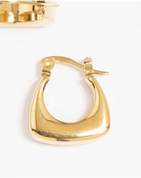 Lovisa - Waterproof Gold Plated Stainless Steel Thick Bottom Curved Hoop Earrings