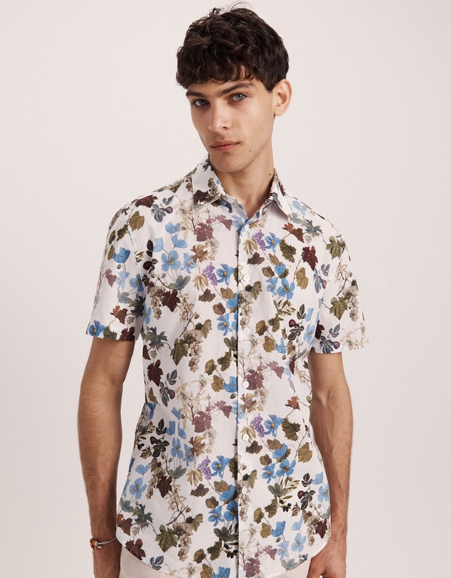 SABA - Evander Cotton Print Short Sleeve Classic Shirt