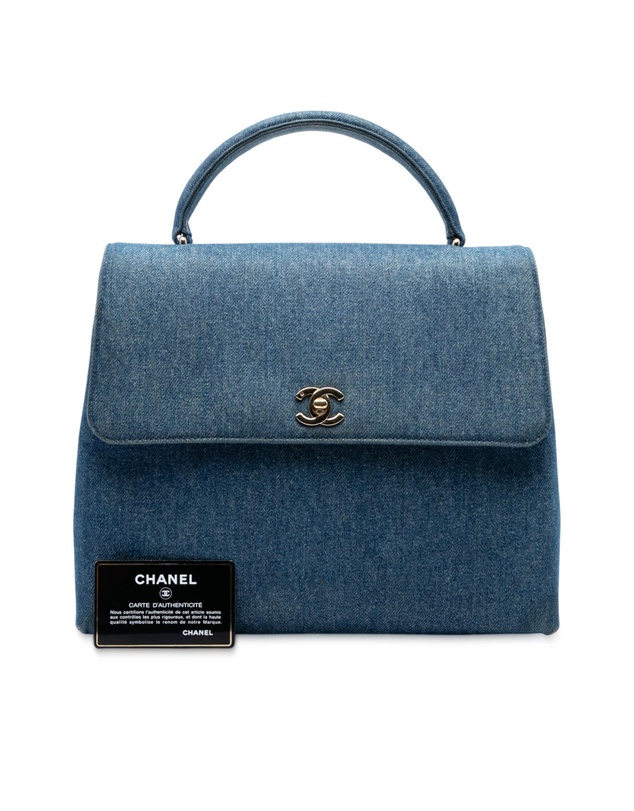 Pre-Loved by Azura Reborn - Pre-Loved CC Denim Kelly Top Handle Bag