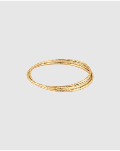 Elli Jewelry - Bangle Trio 925 Sterling Silver Gold-Plated