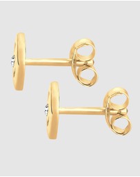 Elli Jewelry - Earrings Ear Studs Spiral Geo Sparkling with Crystals in 925 Sterling Silver Gold Plated