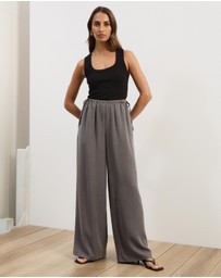 Atmos&Here - Viola Wide Leg Tie Detail Pants