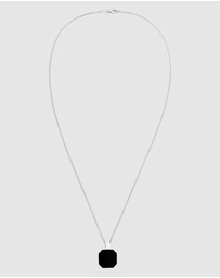 Kuzzoi - ICONIC EXCLUSIVE - Necklace Male Square Enamel Armoured Chain 925 Sterling Silver