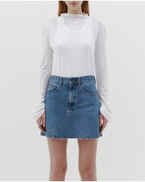 Bassike - regular raised neck long sleeve t.shirt