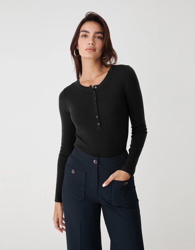 Forcast - Henley Button Up Knit