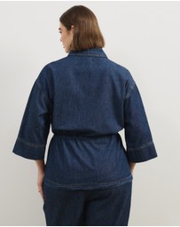 Atmos&Here Curvy - Alma SS Denim Chambray Shirt