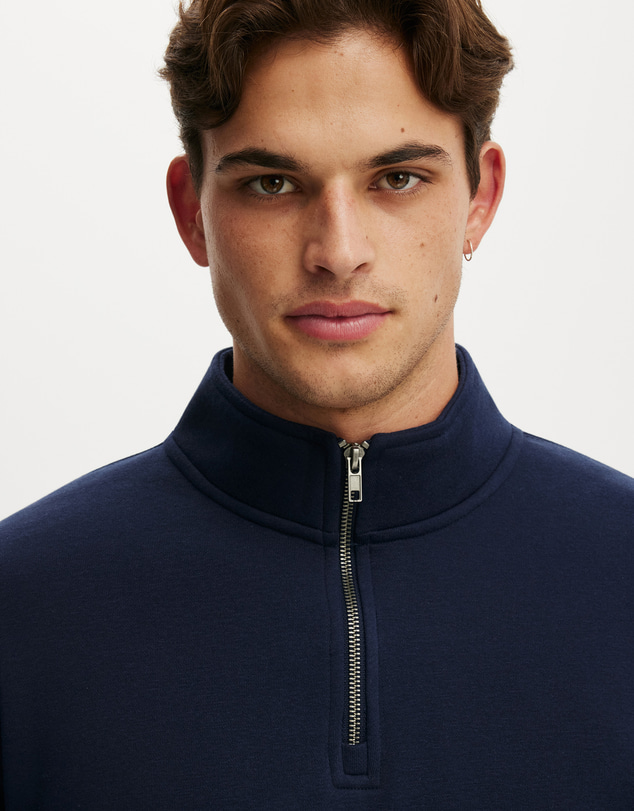 Cotton On - 1/4 Zip Crew Sweat