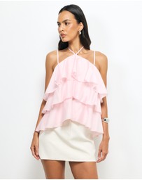AERE - Giselle Tiered Halter Top