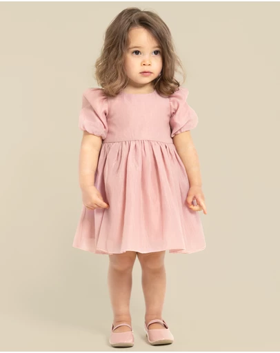 Designer Kidz - Noa Puff Sleeve Bow Back Dress