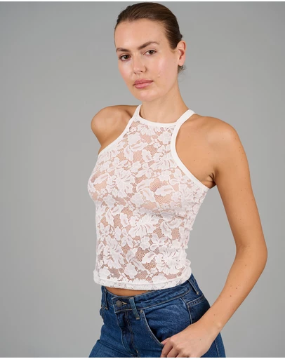 Love and Nostalgia - The Good Girl Super Racer Back - White