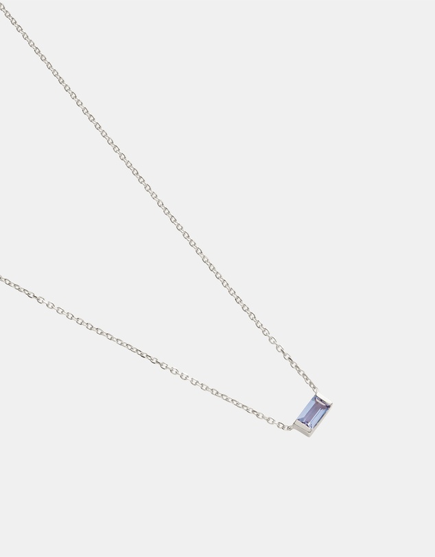 Kirstin Ash - Baguette Birthstone Necklace December Tanzanite