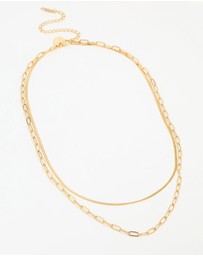 Lovisa - Waterproof Gold Plated Stainless Steel Double Link Layered Necklace