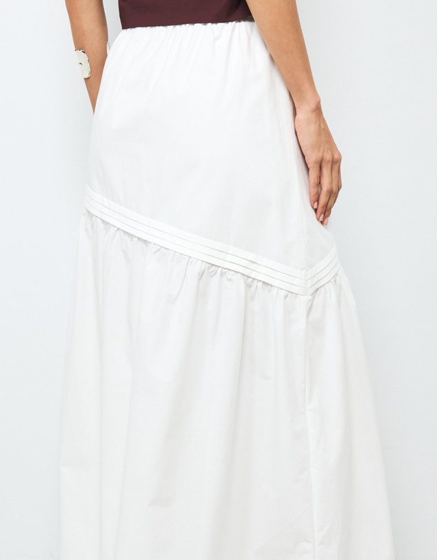 AERE - Margot Cotton Asymmetric Maxi Skirt
