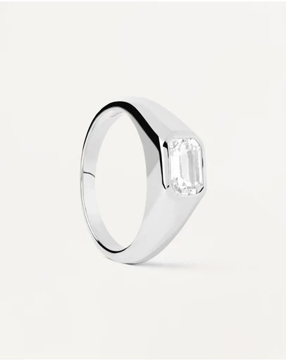 PDPAOLA - Octagon Shimmer Stamp Silver Ring