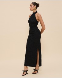 CHANCERY - Lara Lace High Neck Halter Maxi Dress