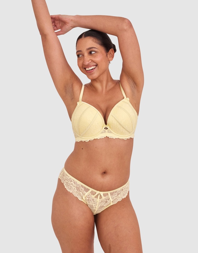 Bras N Things - Bethany Brazilian Knicker-Light Yellow