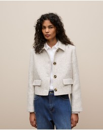 Trenery - Tweed Cropped Jacket in Birch