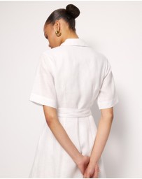 AERE - Orien Tuck Waist Linen Shirt Dress