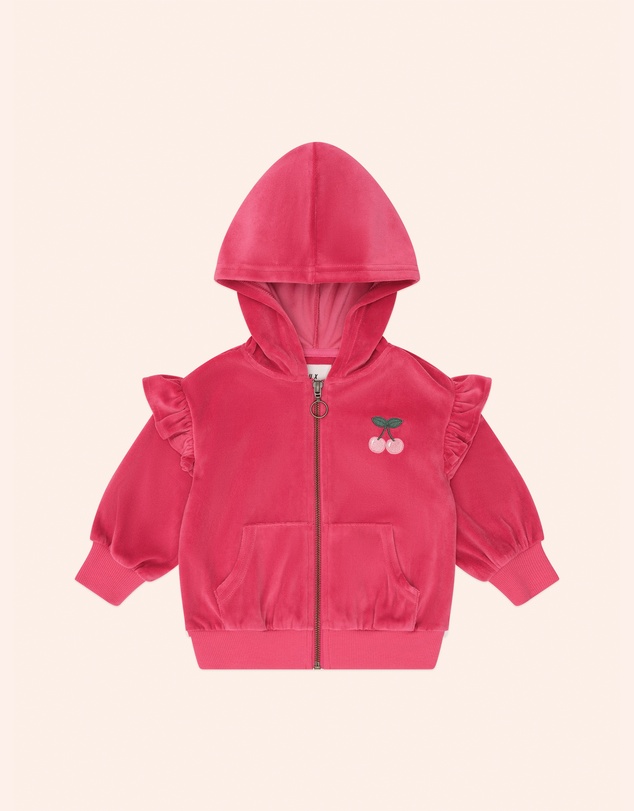 Huxbaby - Very Cherry Velour Zip Up Hoodie - Babies