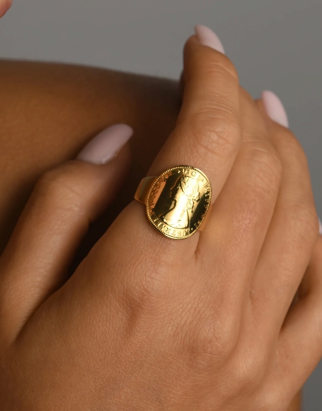 Von Treskow - Small Curved Coin Ring